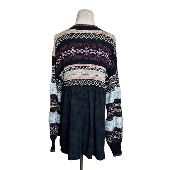 Free People Black Cozzy Cottage Sweater Size Small - Picture 2 of 12